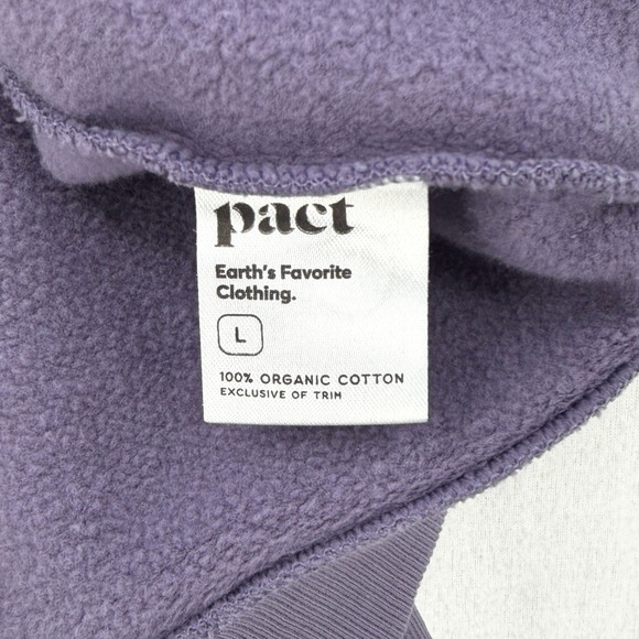 PACT Crew Neck Sweater Womens Large Purple Moon Start Print Cozy Casual Organic - Picture 10 of 13
